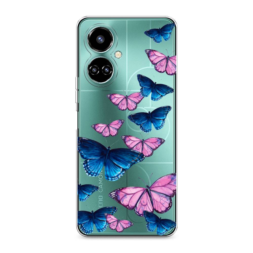 фото Силиконовый чехол "полет бабочек" на tecno camon 19 pro 4g awog