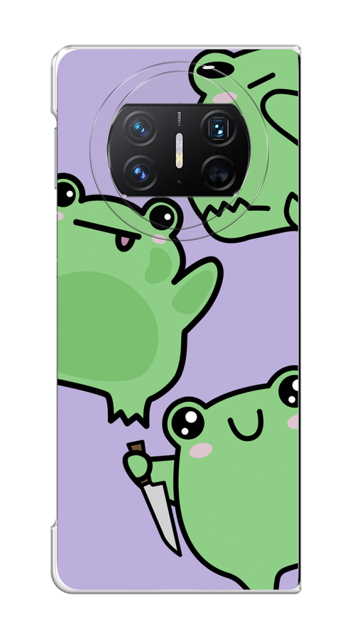 

Чехол на Huawei Mate X3 "Опасные лягушата", Фиолетовый;зеленый;черный, 6122450-1