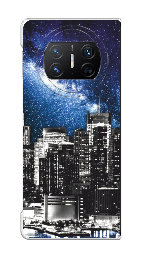 

Чехол на Huawei Mate X3 "Космический Нью-Йорк", Синий;серый, 6122450-1