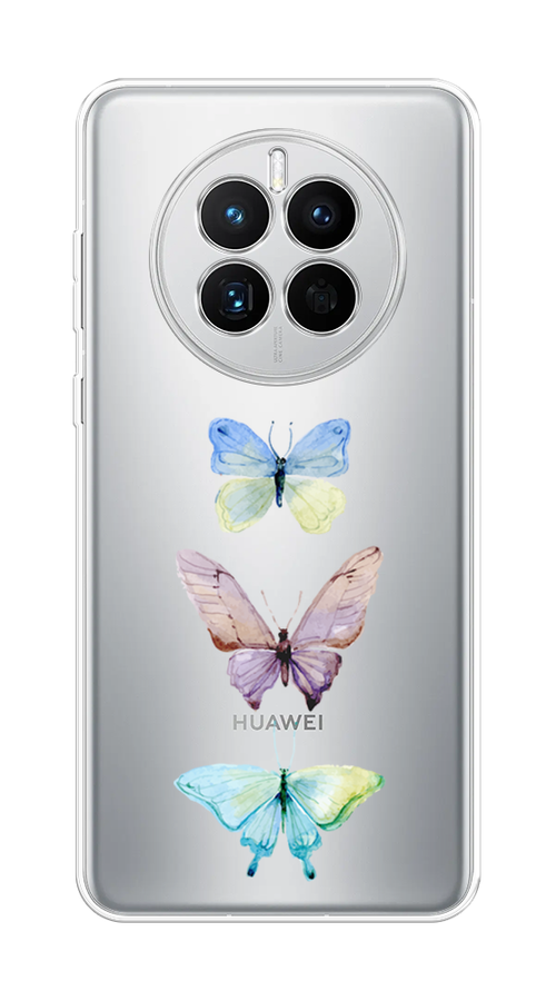 

Чехол на Huawei Mate 50 "Акварельные бабочки", Бирюзовый;розовый, 6109850-1