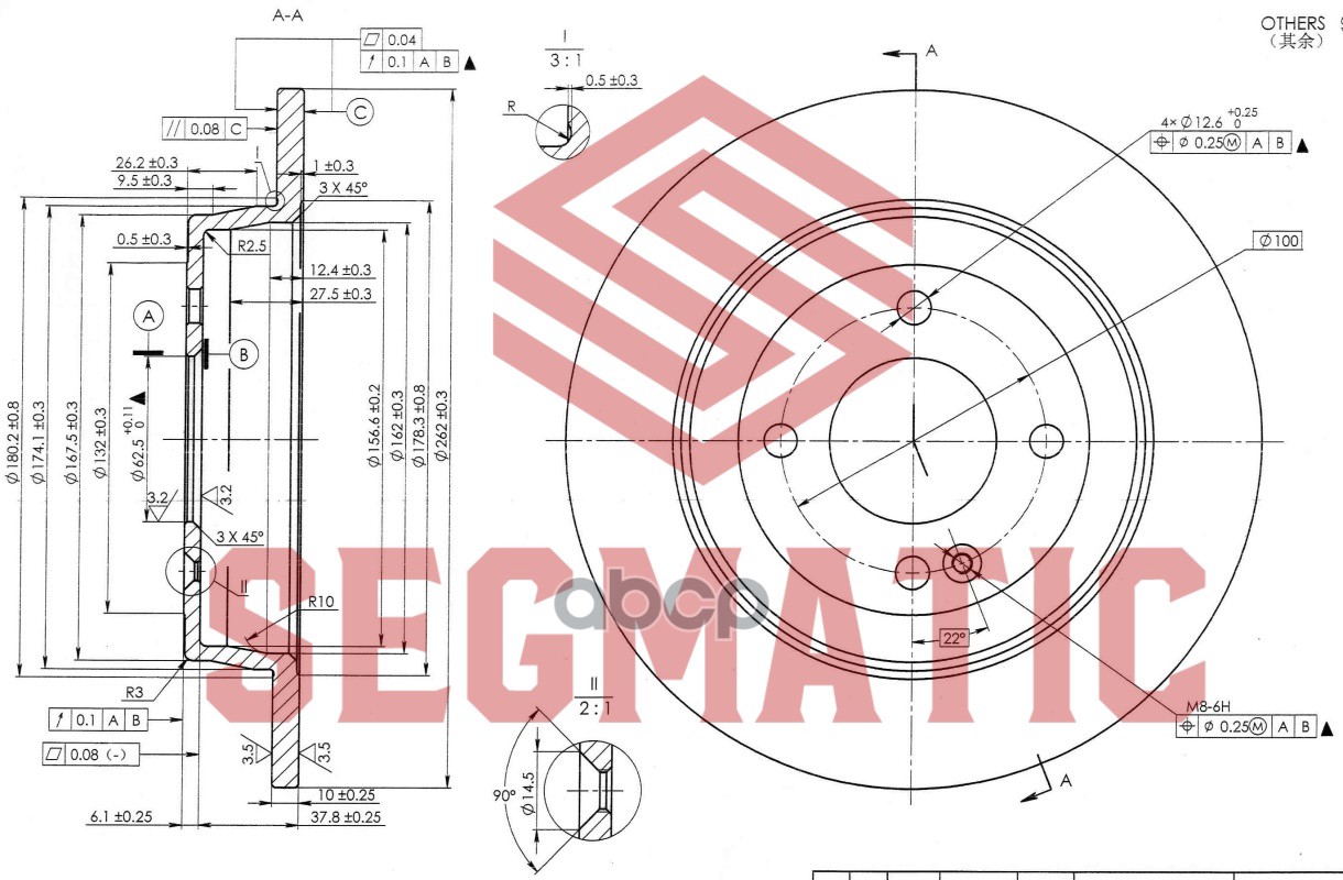 

Диск тормозной SEGMATIC SBD30093060