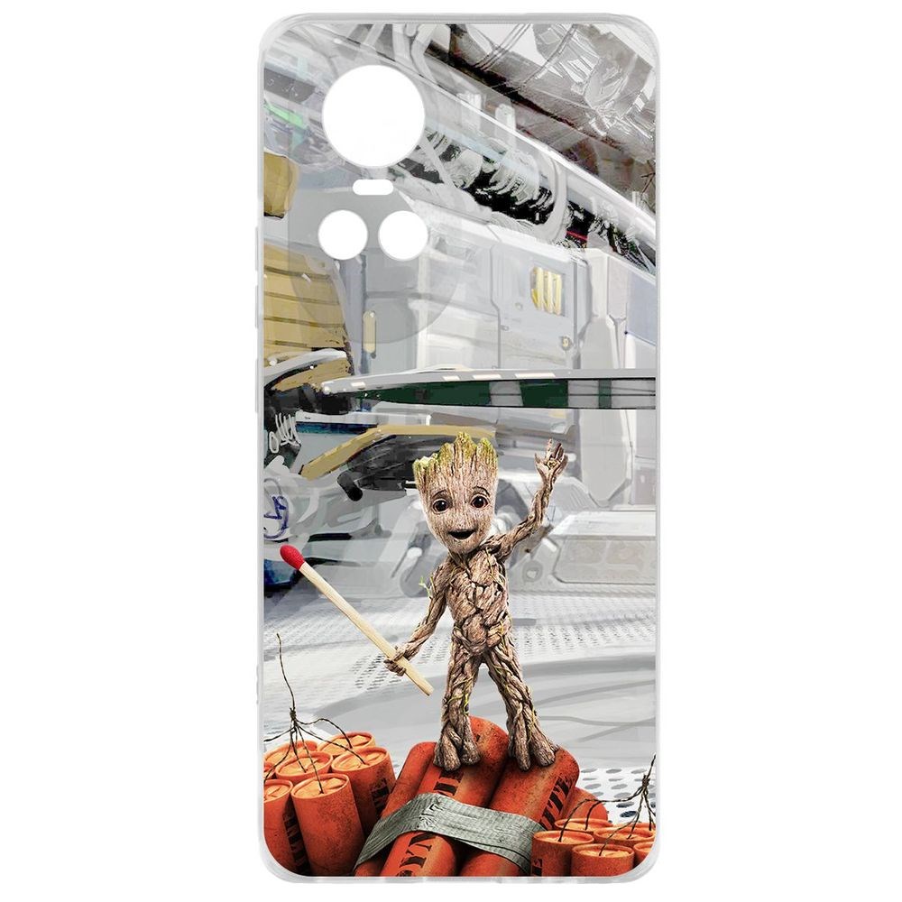 

Чехол-накладка Krutoff Clear Case Стражи Галактики. Малыш Грут для Oppo Reno10 5G, Прозрачный