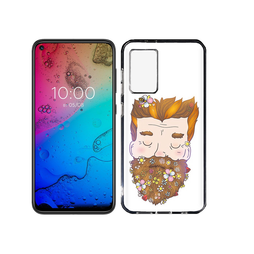 

Чехол MyPads Tocco для BQ Aurora мужчина с цветами в бороде, Прозрачный, Tocco