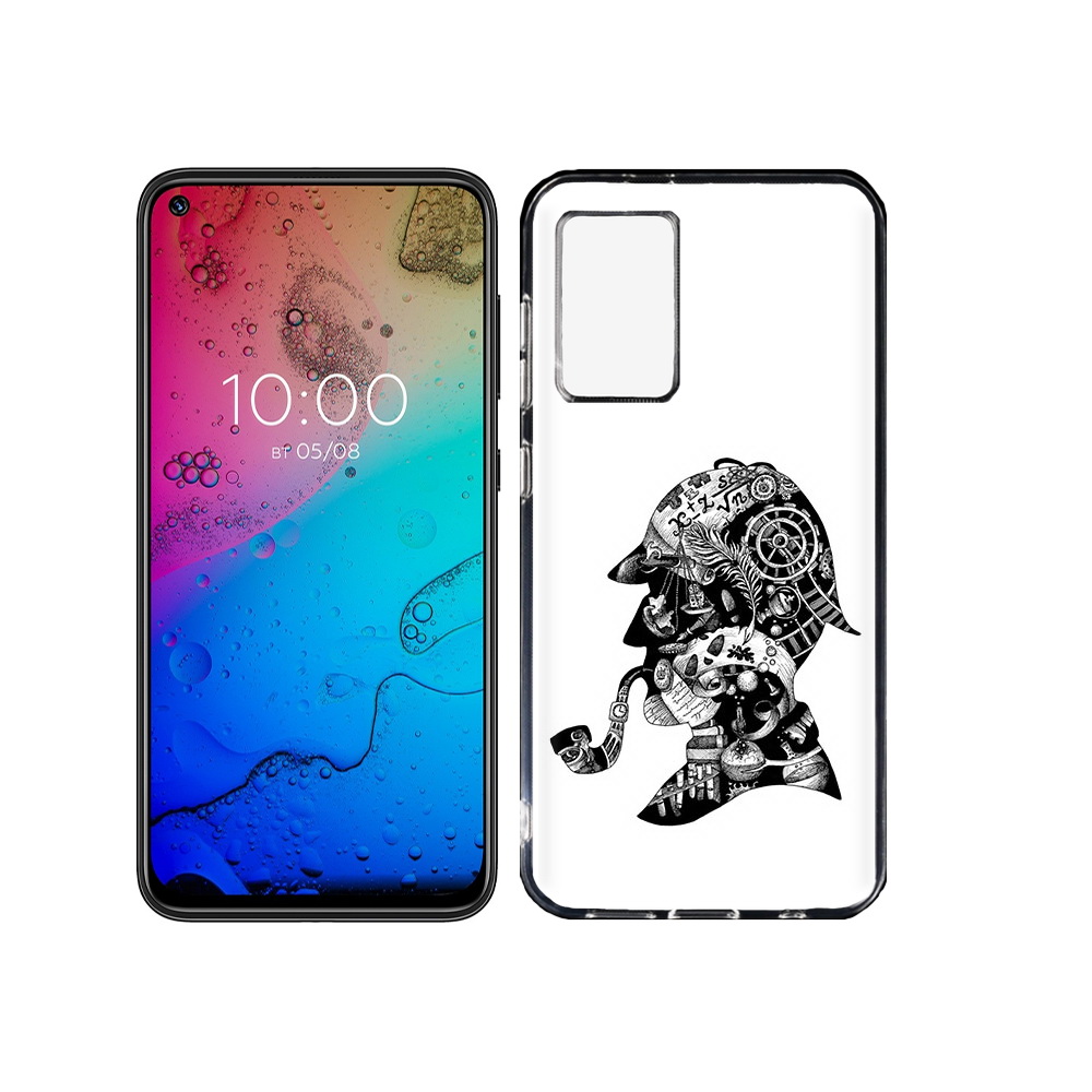 

Чехол MyPads Tocco для BQ Aurora мужчина с трубкой абстракция, Прозрачный, Tocco