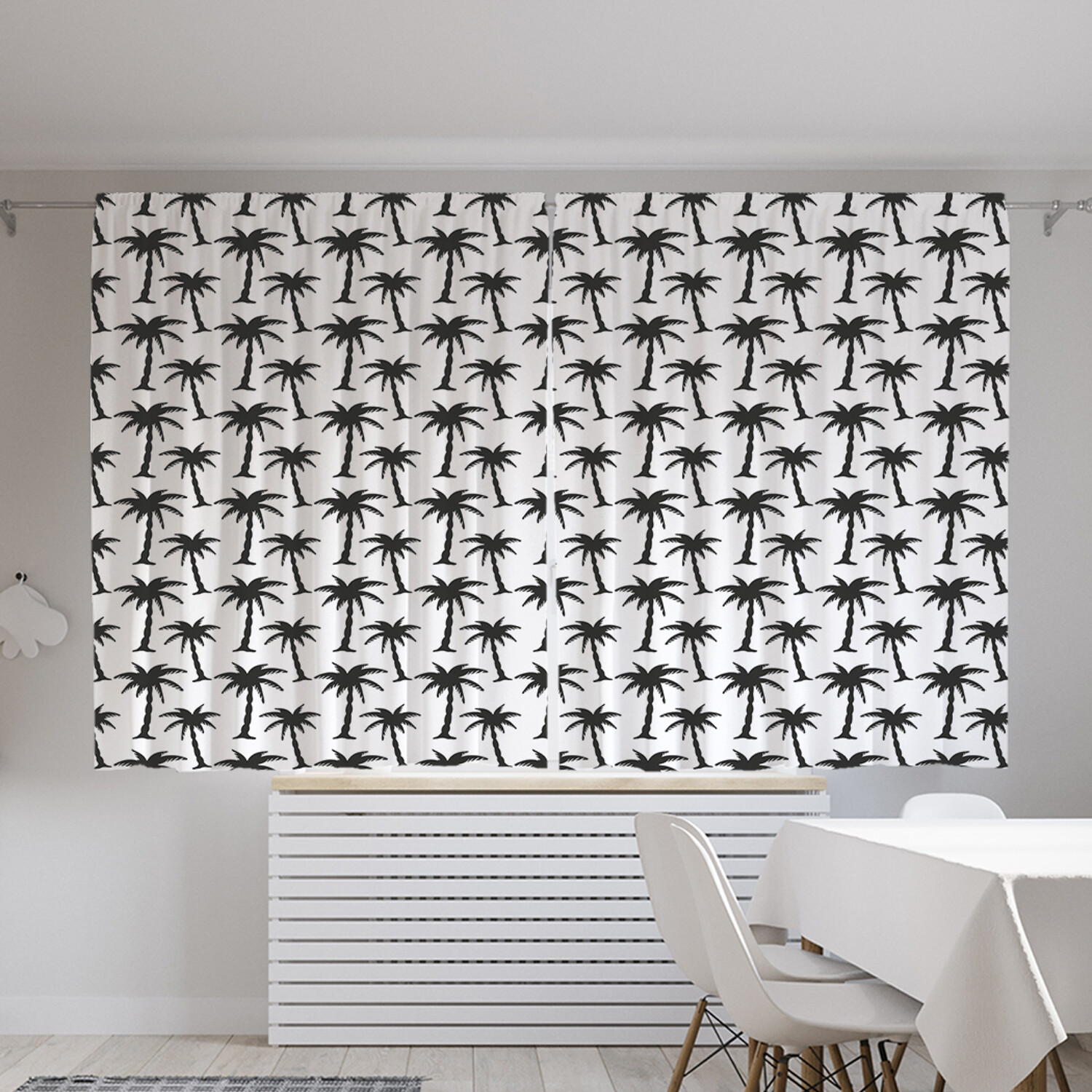 

Классические шторы JoyArty "Трафарет пальм", Oxford DeLux, 2 полотна 145x180 см, Трафарет пальм