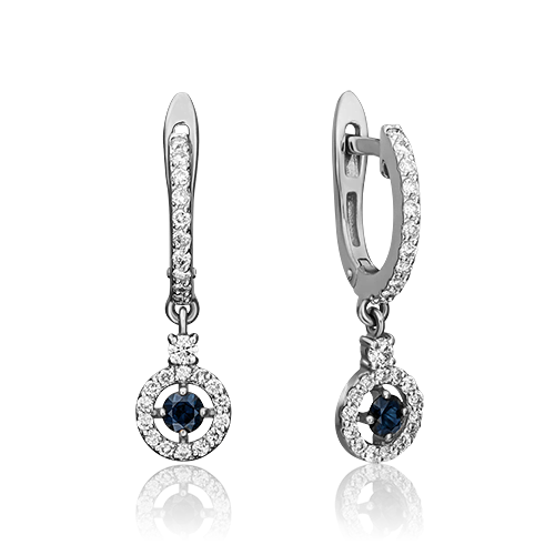 

Серьги подвески из золота PLATINA jewelry 02-0862, сапфир/бриллиант, 02-0862