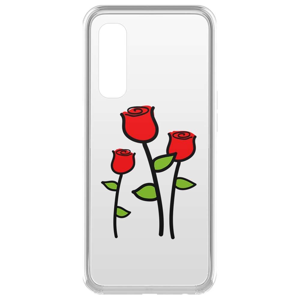 

Чехол-накладка Krutoff Clear Case Розочки для Realme 7