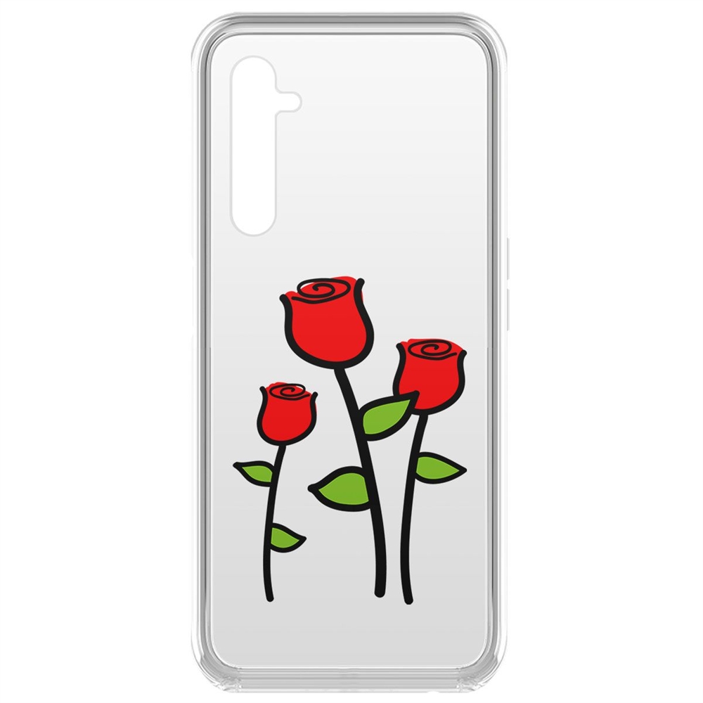 

Чехол-накладка Krutoff Clear Case Розочки для Realme 6 Pro