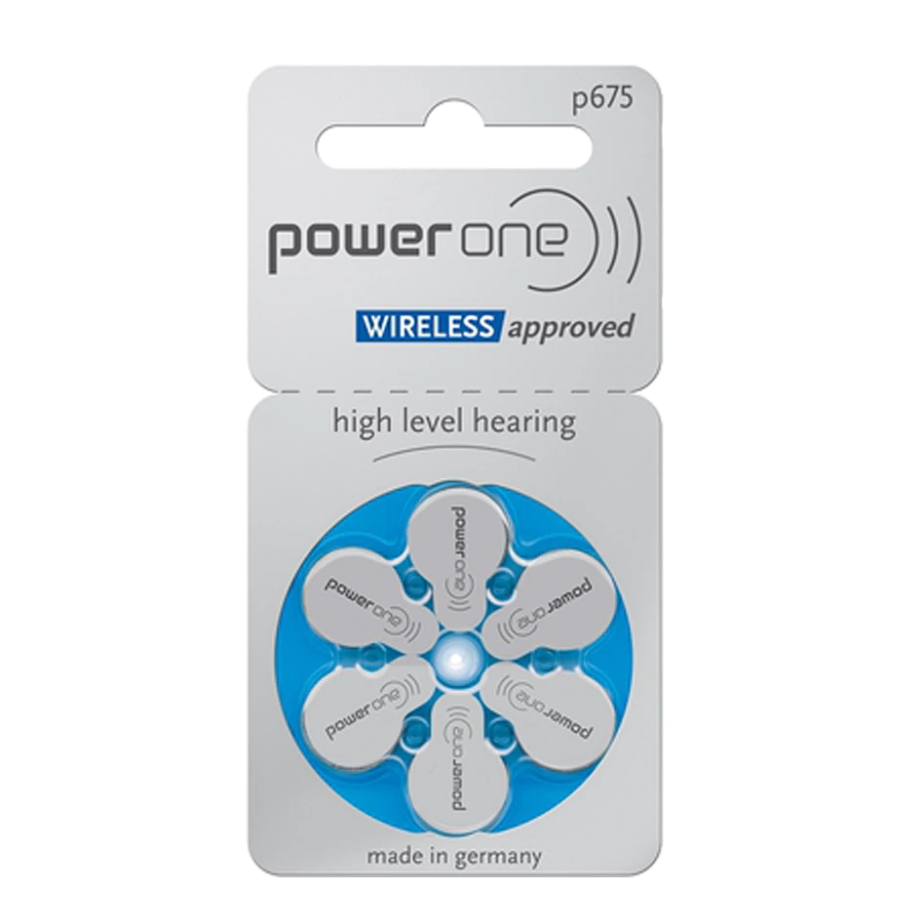 Набор батареек для слуховых аппаратов Powerone wireless тип 675 (6 штук)