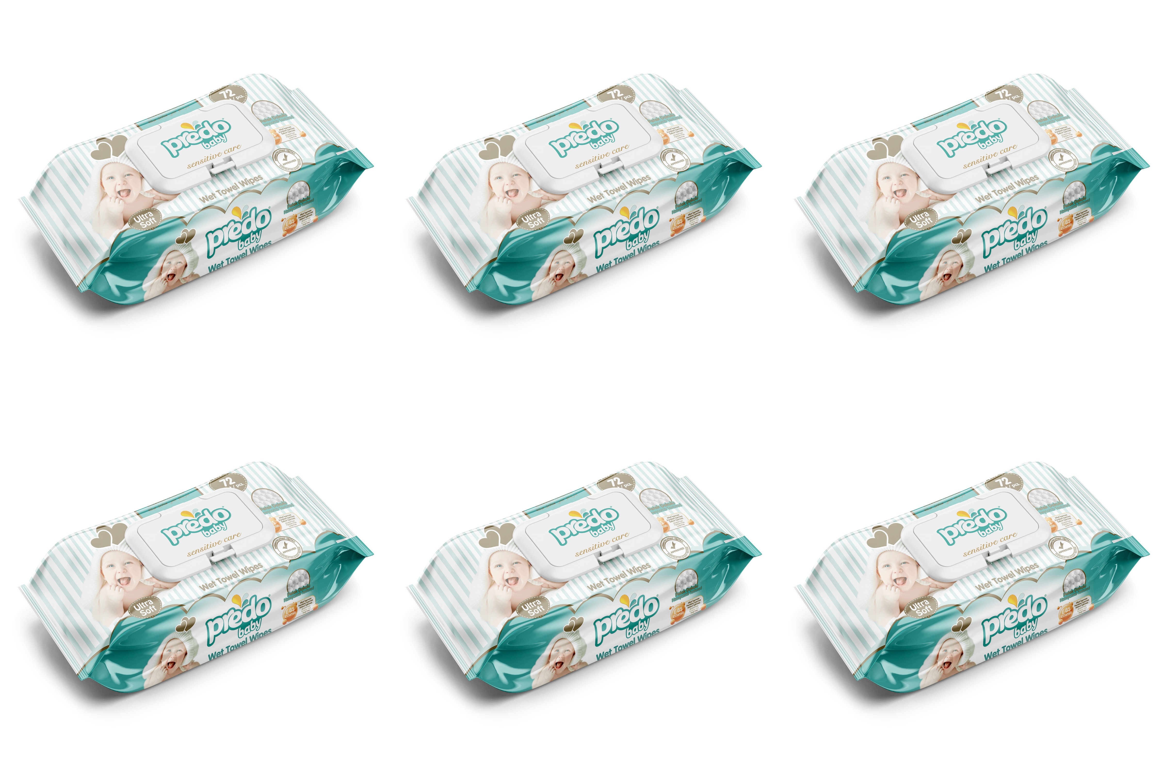 Влажные салфетки Predo Baby для детей 72шт ,6 шт