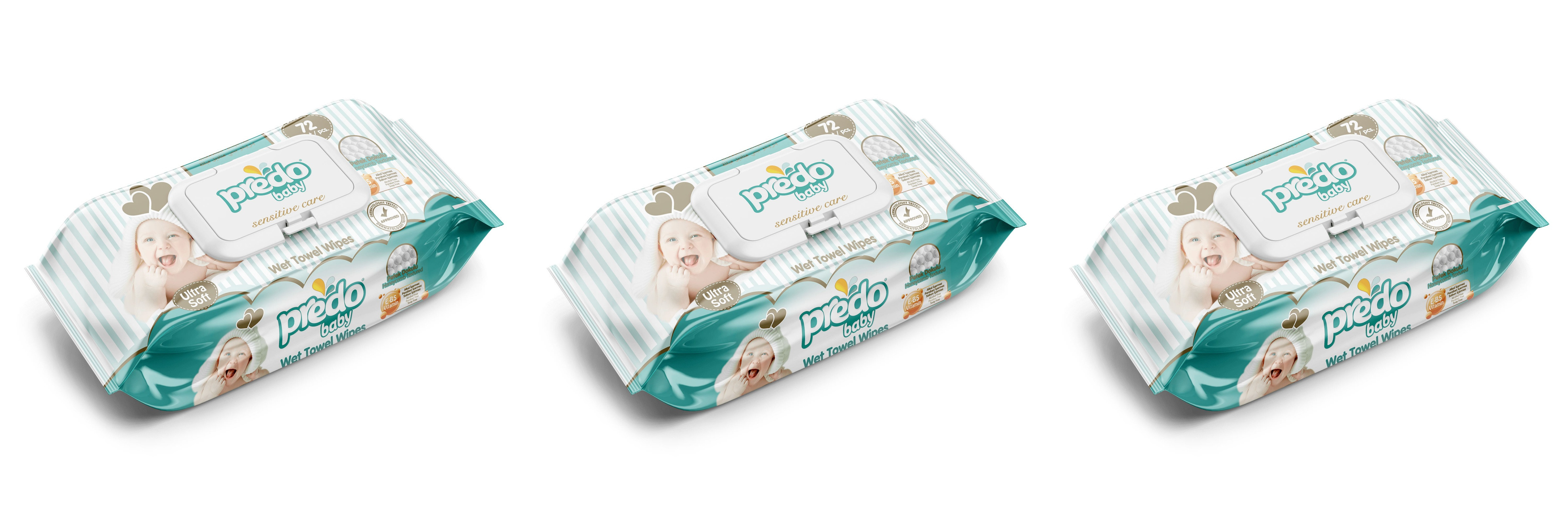 Влажные салфетки Predo Baby для детей 72шт ,3 шт