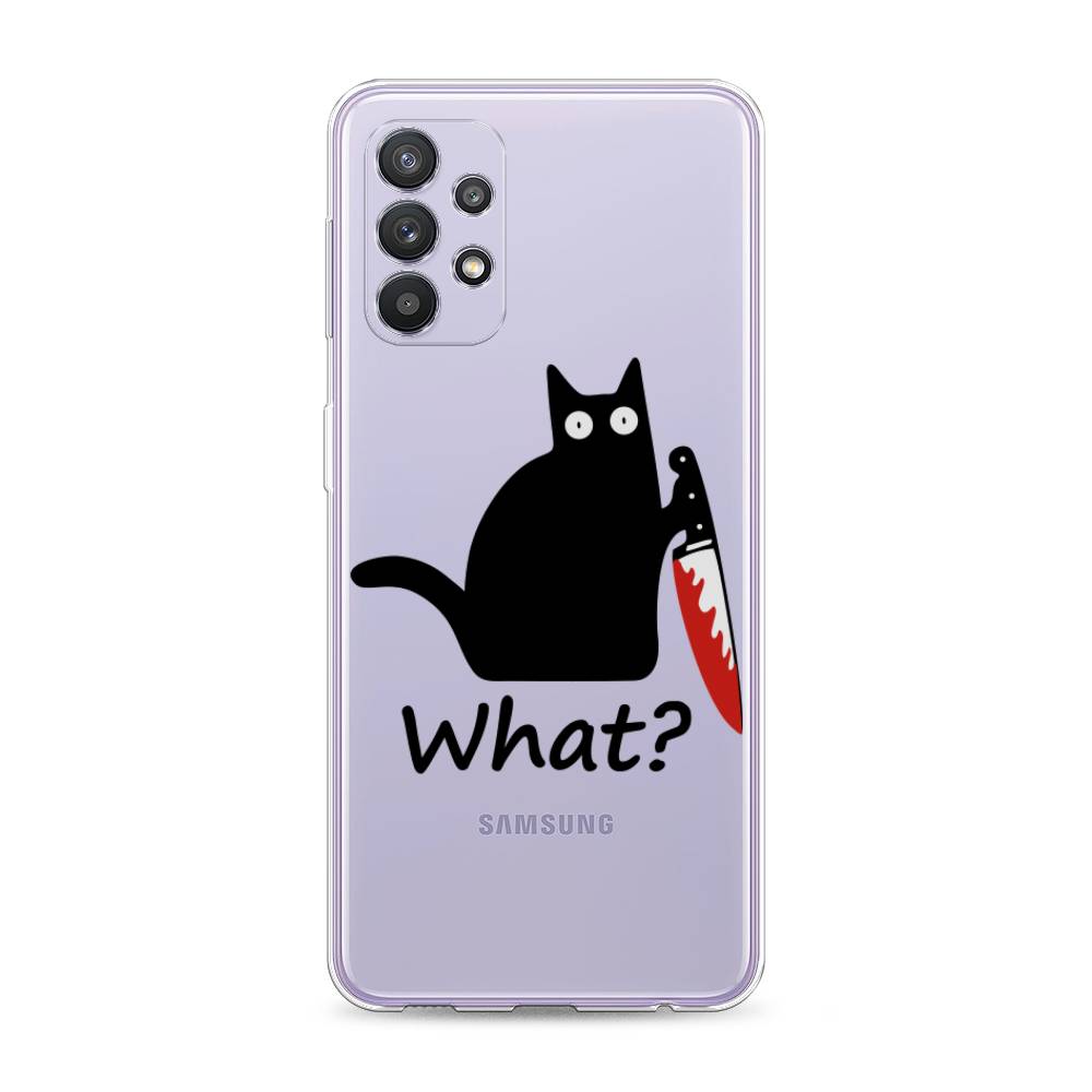 

Чехол на Samsung Galaxy A32 "Котик с ножом", Черный;красный, 2102050-6