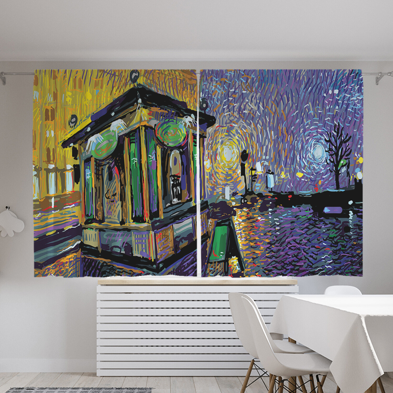 

Классические шторы JoyArty "Ночной город", серия Oxford DeLux, 2 полотна 145x180 см, Ночной город