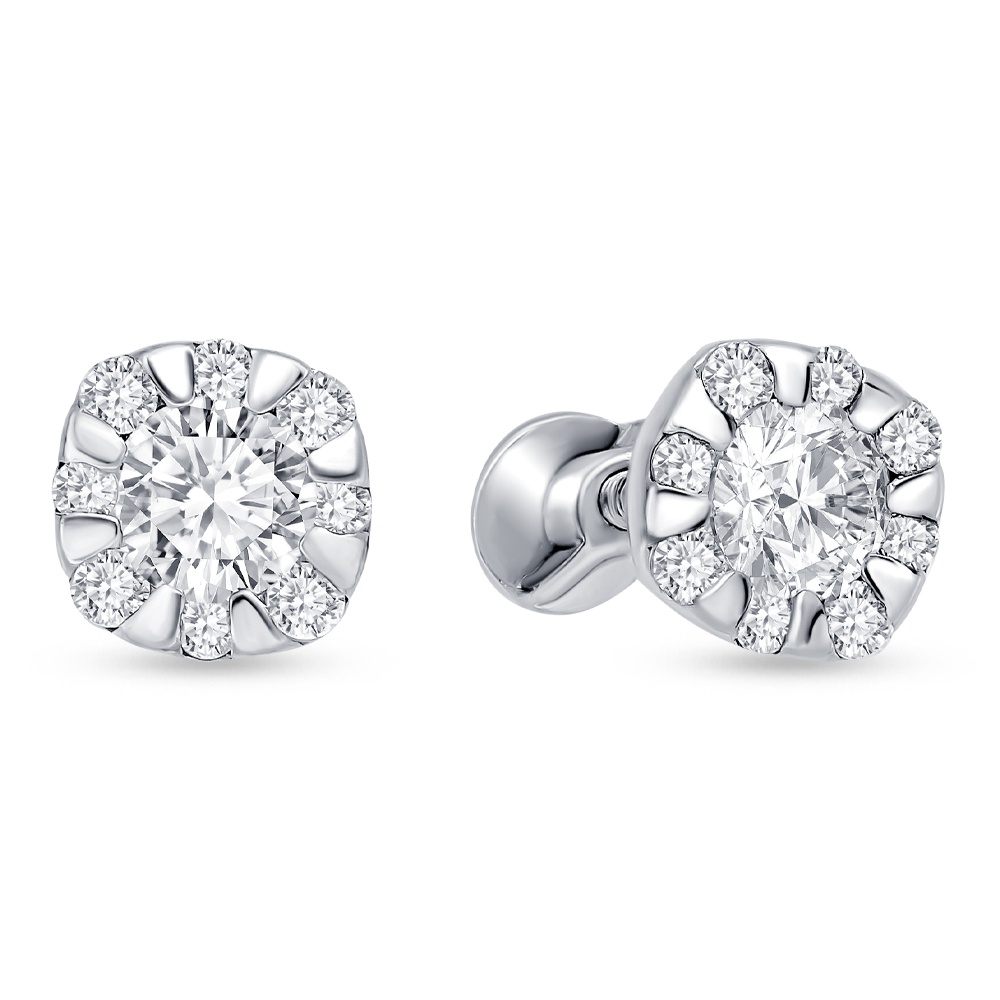 

Серьги из серебра 585Gold 702005419, фианит, 702005419