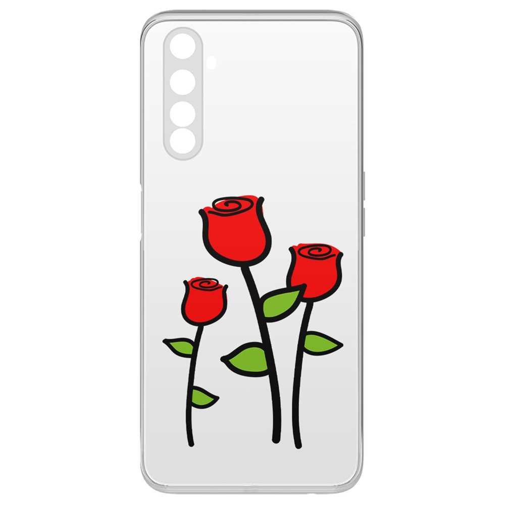 

Чехол-накладка Krutoff Clear Case Розочки для Realme 6