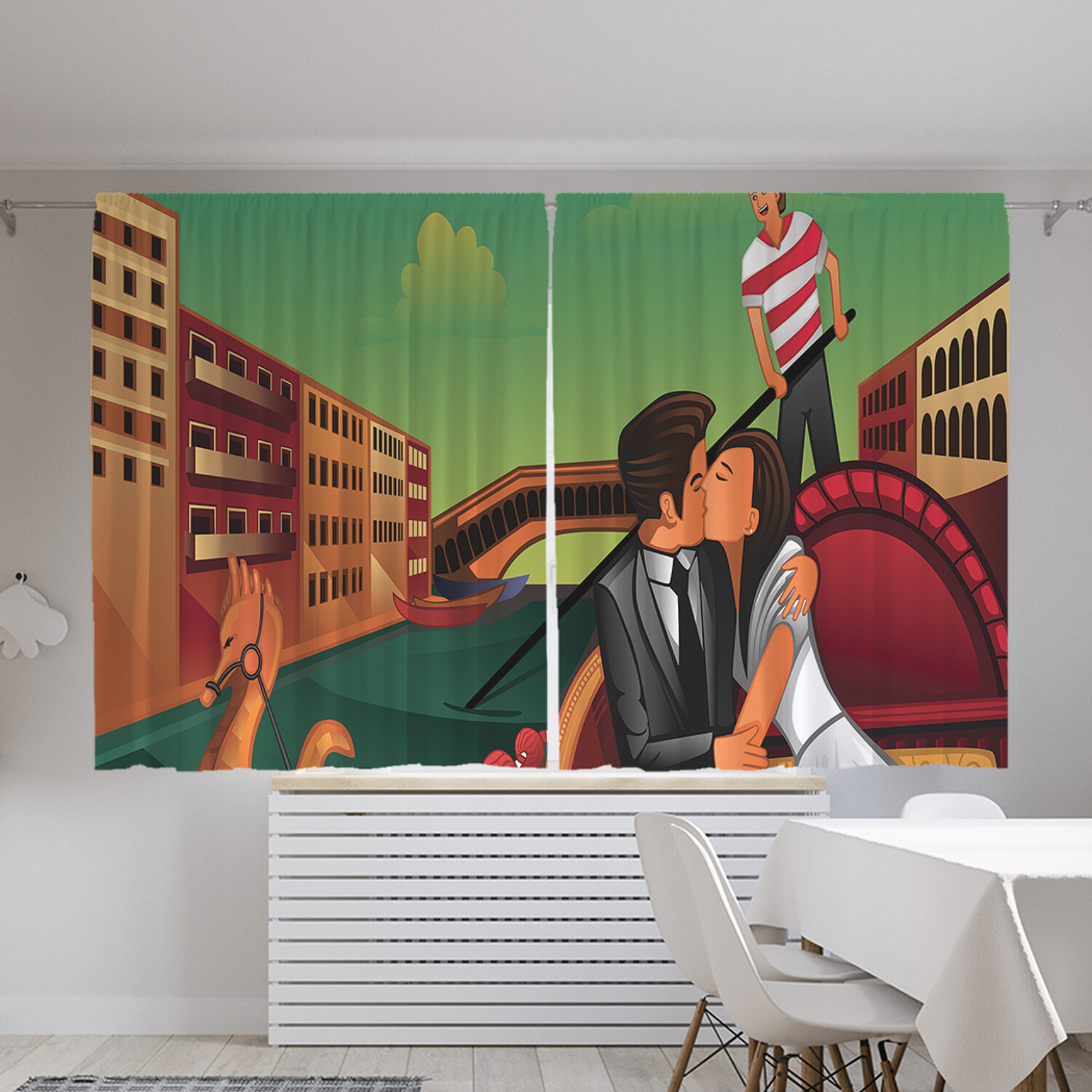 

Классические шторы JoyArty "Поцелуй в Венеции", серия Oxford DeLux, 2 полотна 145x180 см, Поцелуй в Венеции