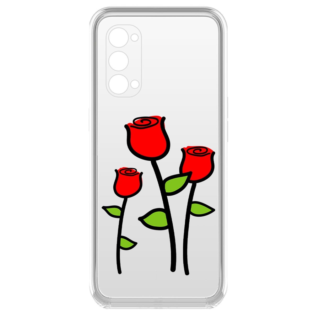 

Чехол-накладка Krutoff Clear Case Розочки для Oppo Reno4 Pro 5G, Прозрачный