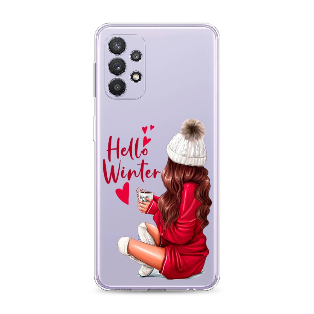 

Чехол на Samsung Galaxy A32 "Hello winter", Красный;белый;коричневый, 2102050-5