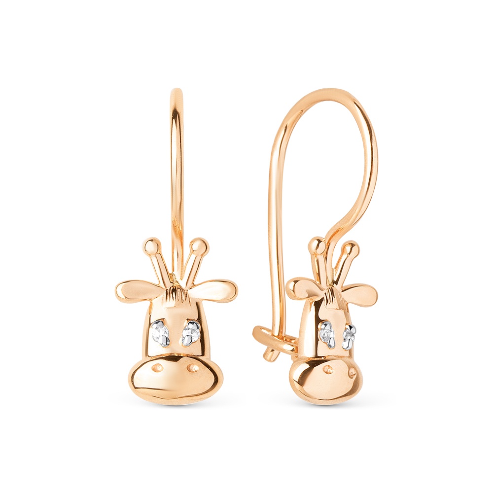 

Серьги из красного золота 585Gold 602001783, фианит, 602001783