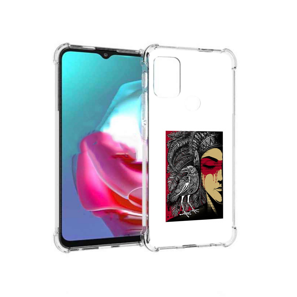 

Чехол MyPads Tocco для Motorola Moto G девушка с вороном в абстракции (PT227061.346.311), Прозрачный, Tocco
