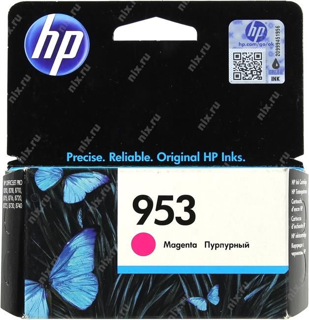 

Картридж для струйного принтера HP 953 (F6U13AE) пурпурный, оригинал, F6U13AE