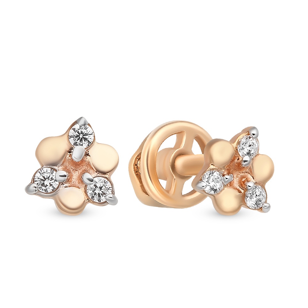 

Серьги из красного золота 585Gold 302007028, фианит, 302007028