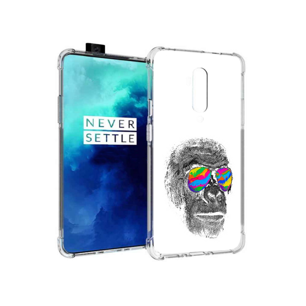 

Чехол MyPads Tocco для OnePlus 7T Pro крутая обезьяна в очках (PT139735.142.422), Прозрачный, Tocco