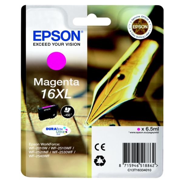 Картридж для струйного принтера Epson C13T16334010, пурпурный, оригинал