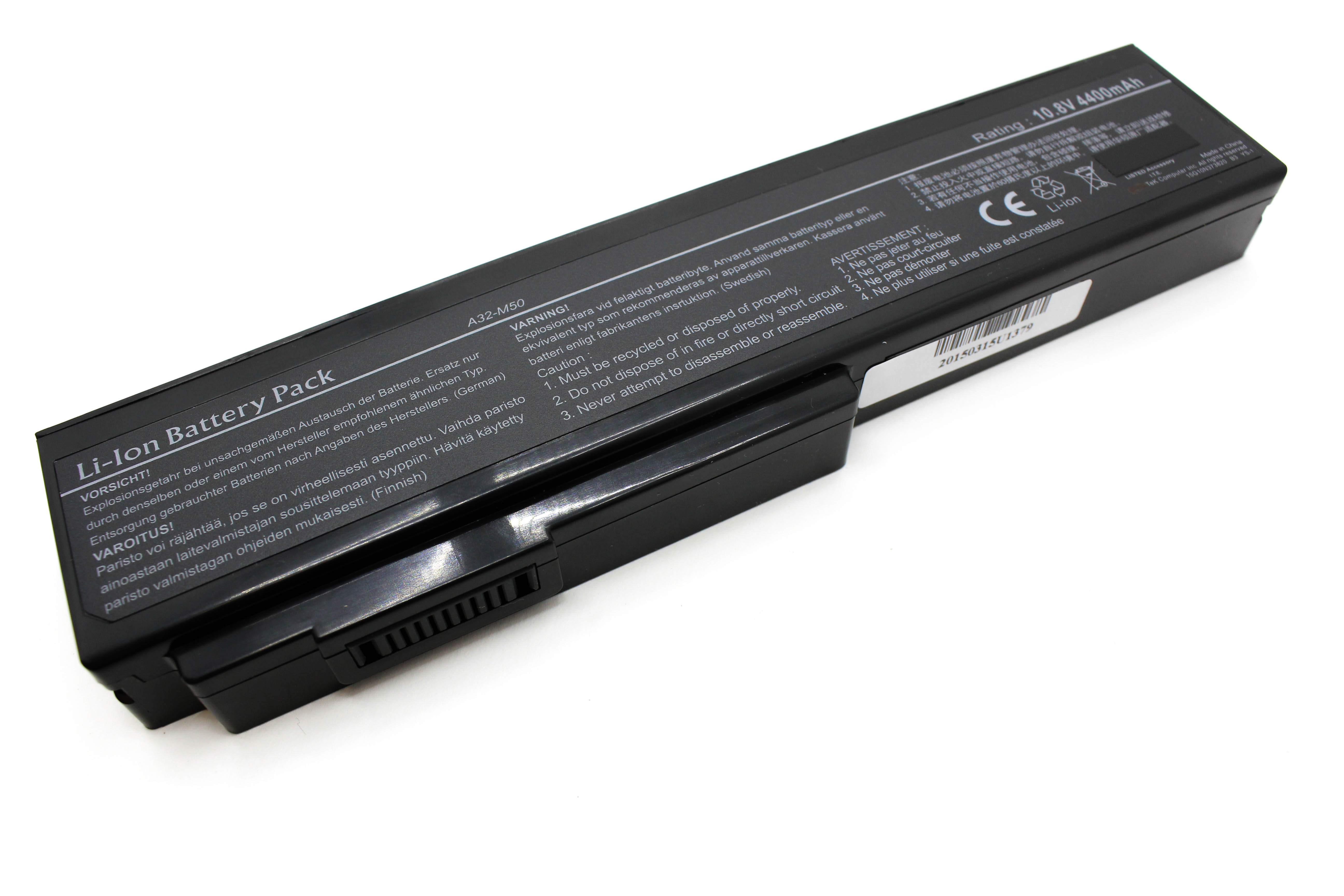 

Аккумулятор для ноутбука Asus M50 N61 (11.1V 4400mAh) A32-M50 A32-N61 A32-X64 A33-M50