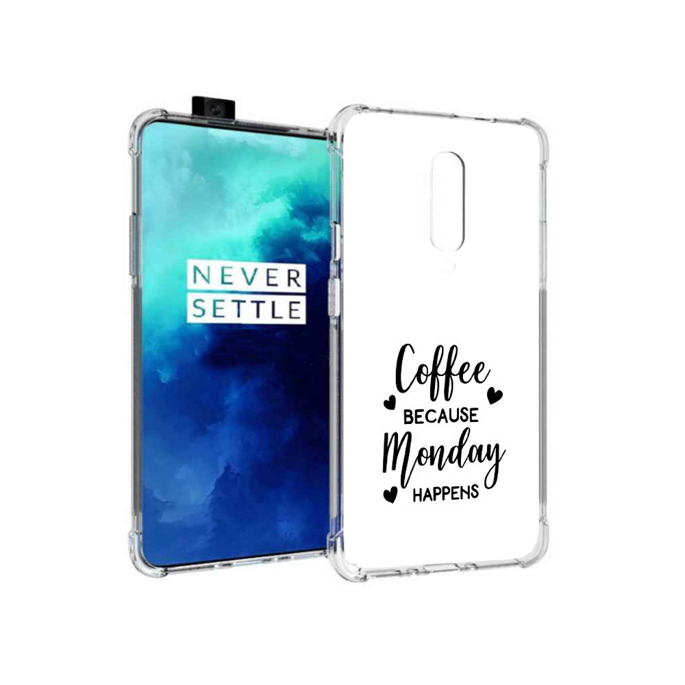 

Чехол MyPads Tocco для OnePlus 7T Pro кофе и понедельник стал счастливым, Прозрачный, Tocco
