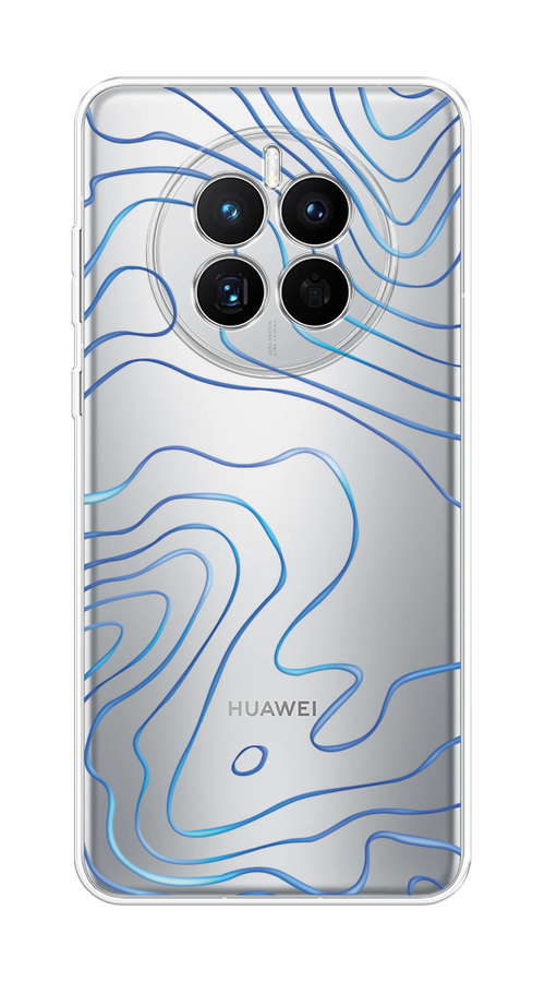 

Чехол на Huawei Mate 50 "Blue lines", Прозрачный;синий, 6109850-1
