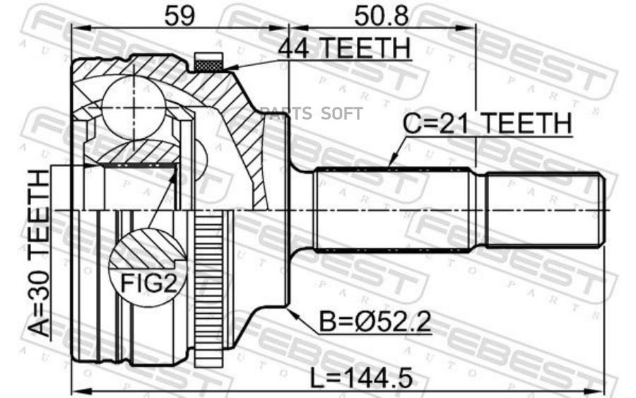 

Шрус Наружный 30X52.2X21 FEBEST 2410symba44