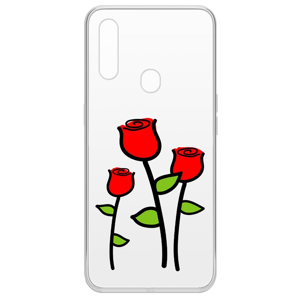 

Чехол-накладка Krutoff Clear Case Розочки для Oppo A31