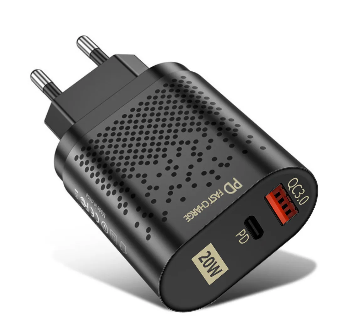 

Сетевое зарядное устройство Type-C + USB PD 20W Black, BK-384