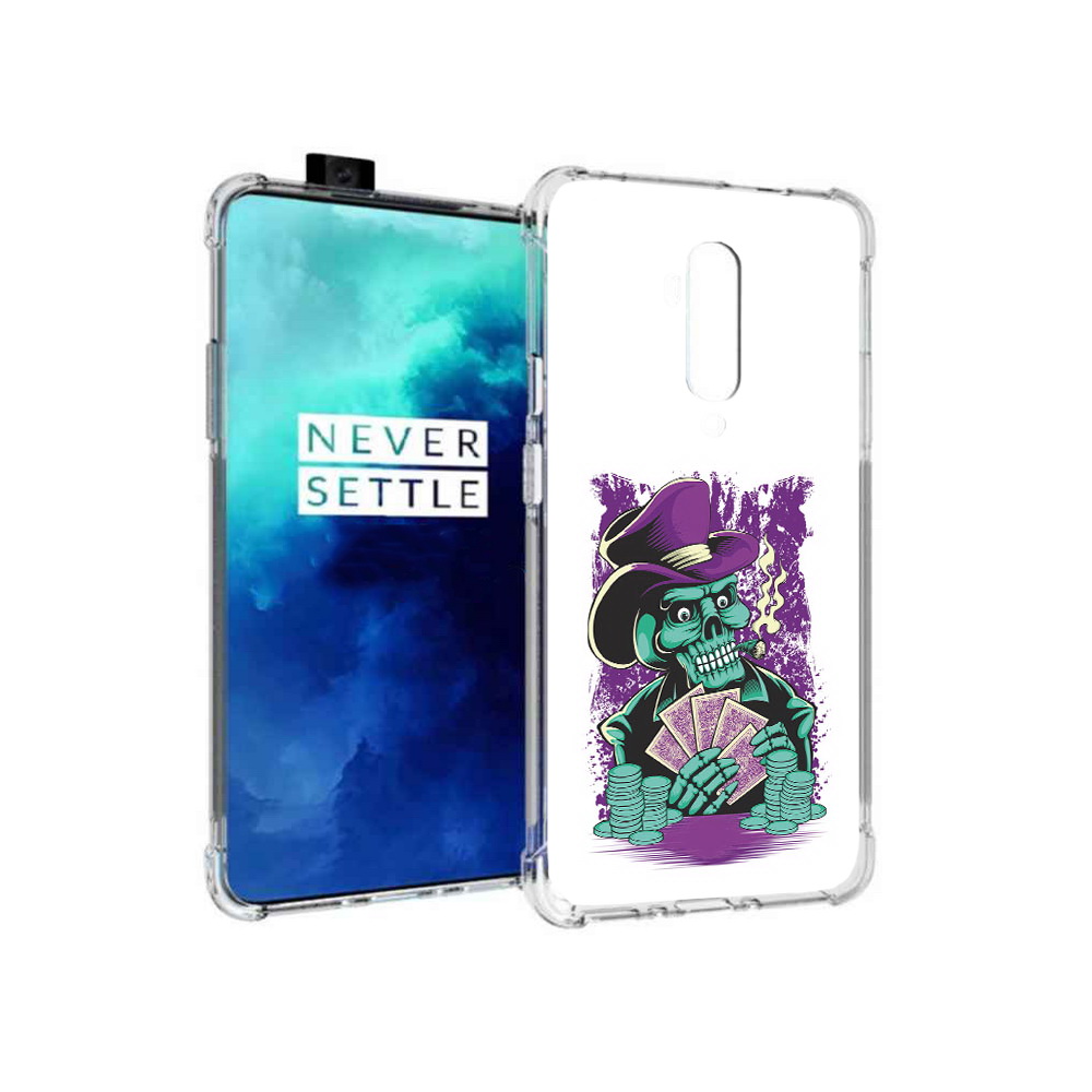 

Чехол MyPads Tocco для OnePlus 7T Pro зеленый череп с картами (PT139735.142.361), Прозрачный, Tocco