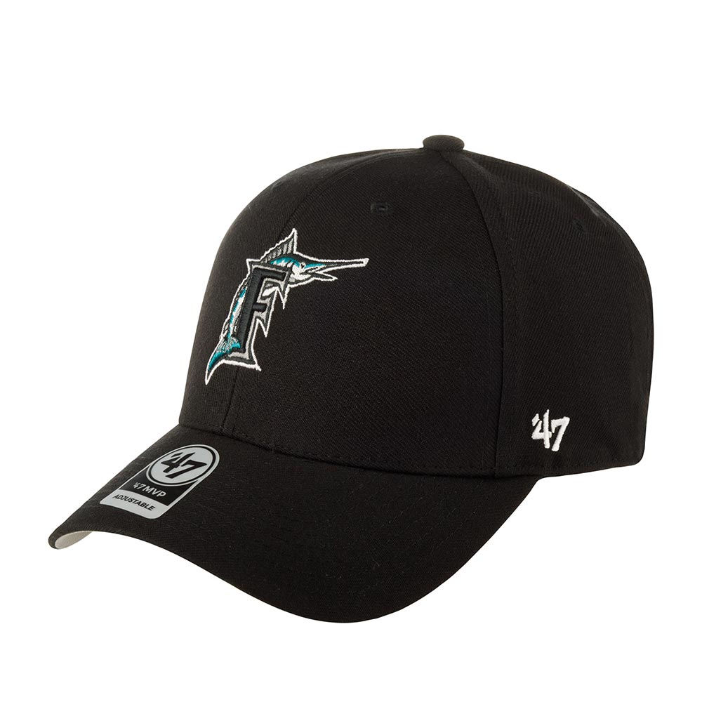 Бейсболка унисекс 47 BRAND BCPTN-MVP28WBV Miami Marlins MLB черная / голубая, one size