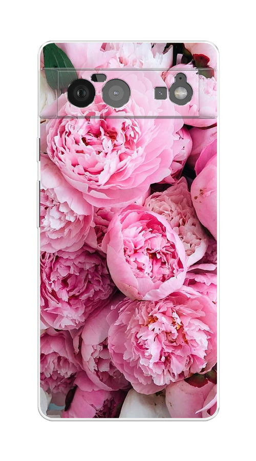 

Чехол на Google Pixel 6 "Розовые пионы", Бежевый;розовый, 270850-2