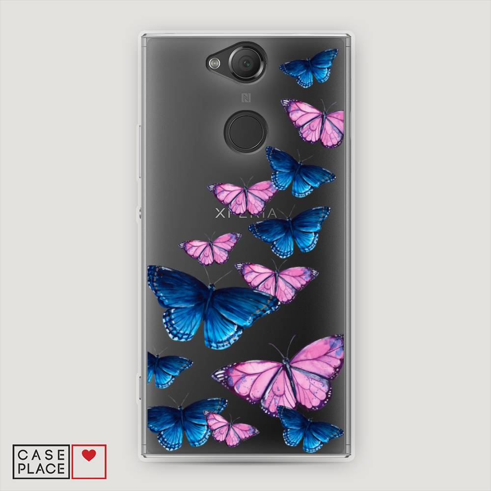 фото Силиконовый чехол "полет бабочек" на sony xperia xa2 awog