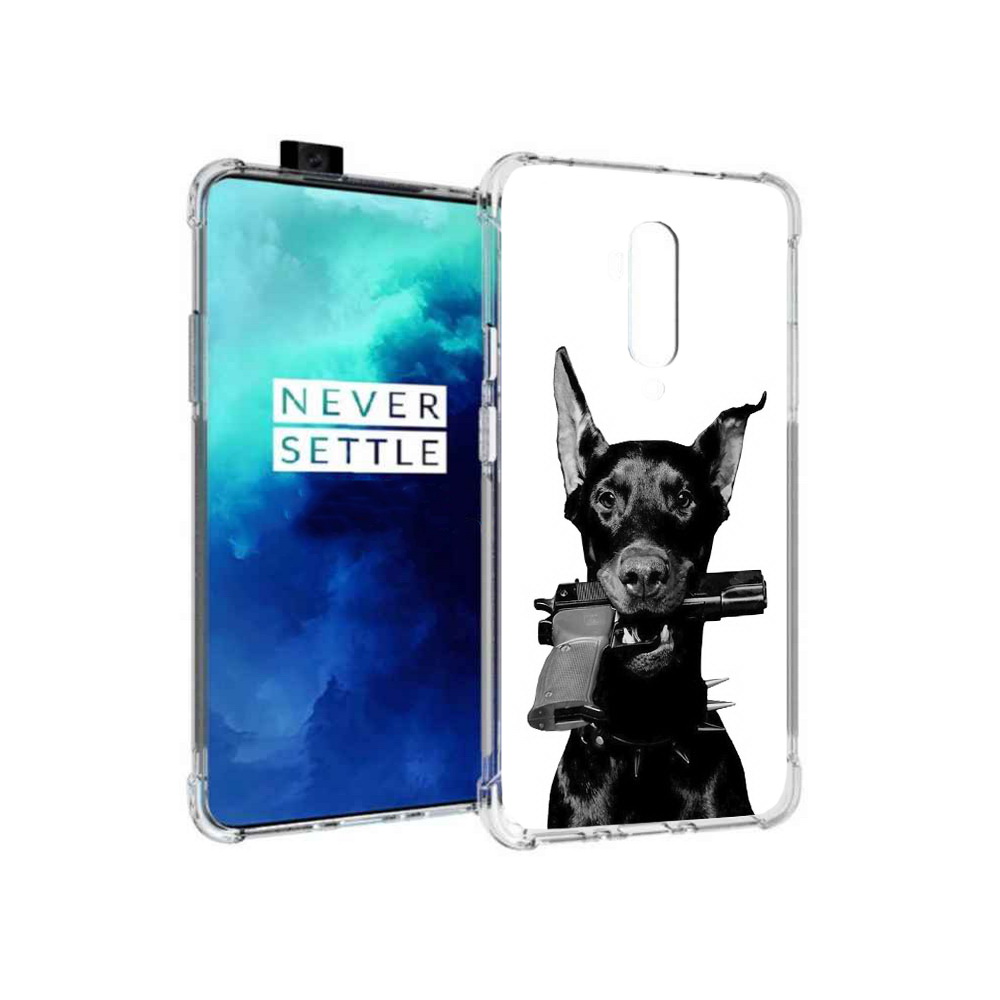 

Чехол MyPads Tocco для OnePlus 7T Pro доберман с пистолетом (PT139735.142.331), Прозрачный, Tocco