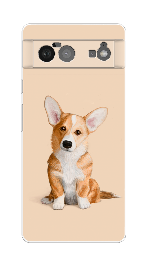 

Чехол на Google Pixel 6 "Грустный Корги", Коричневый;бежевый, 270850-1