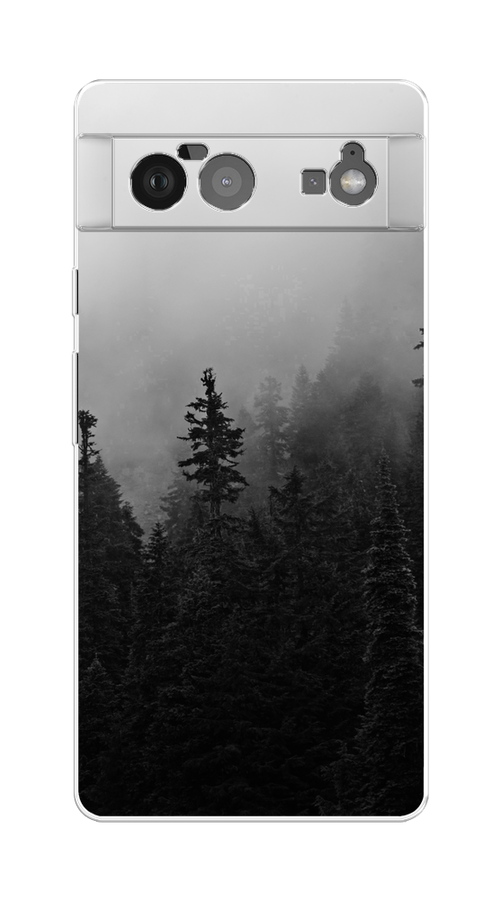 

Чехол на Google Pixel 6 "Туманный лес", Серый;черный, 270850-2