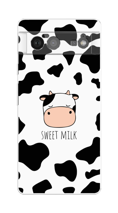 

Чехол на Google Pixel 6 "Sweet milk", Розовый;белый;черный, 270850-1