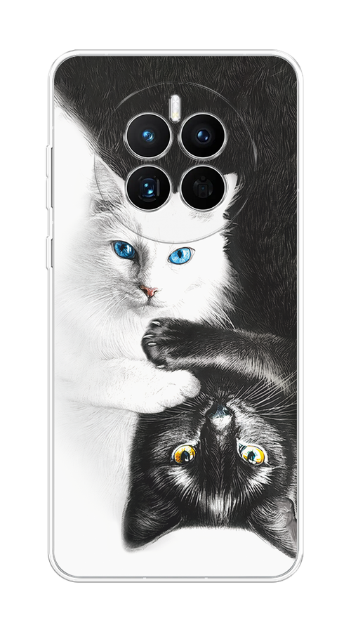

Чехол на Huawei Mate 50 "Коты Инь-Янь", Черный;белый;голубой, 6109850-1