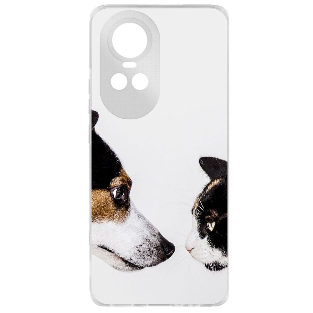

Чехол-накладка Krutoff Clear Case Собаки против кошек для Oppo Reno10 5G, Прозрачный