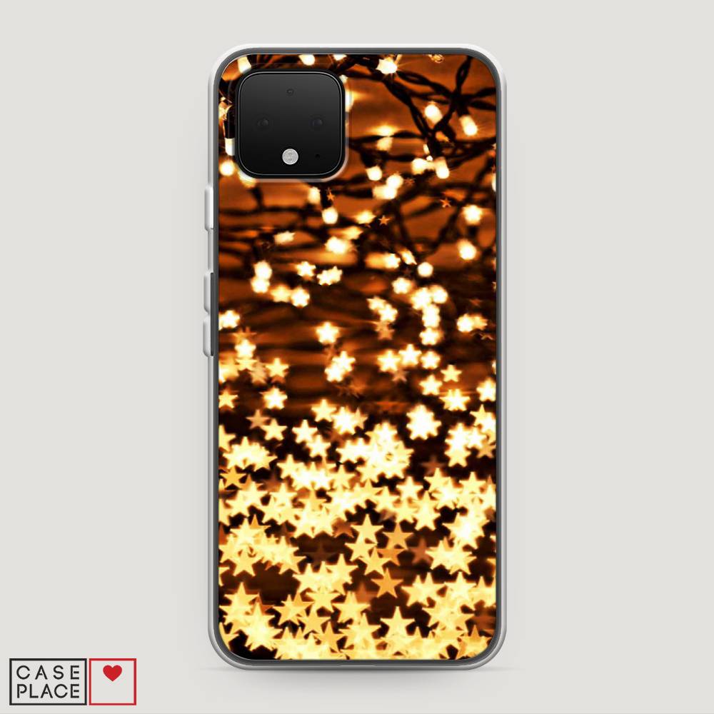 

Чехол на Google Pixel 4 "Новогодняя гирлянда", Золотистый, 270250-5