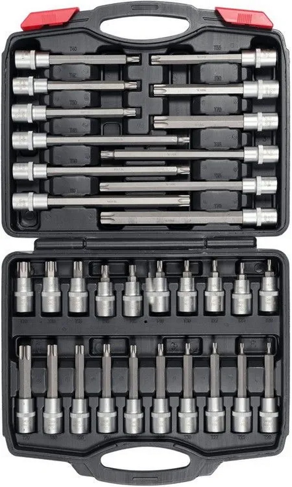 

Набор Головок-Бит Torx, 32 Пр: 1/2 Inch - T20-T70, 55, 100, 140, 200 Мм