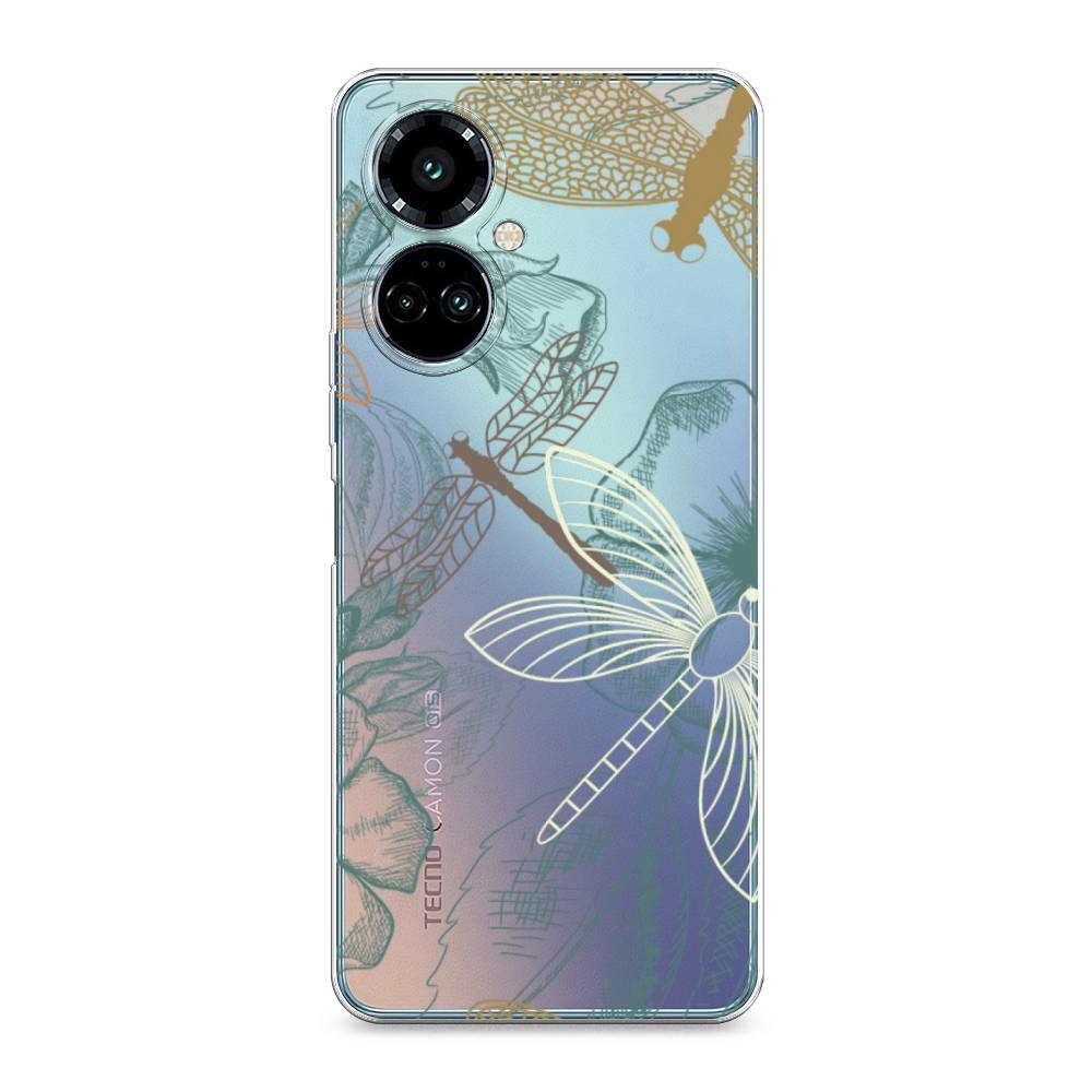 

Силиконовый чехол "Тени стрекоз" на Tecno Camon 19 Pro, Тени стрекоз