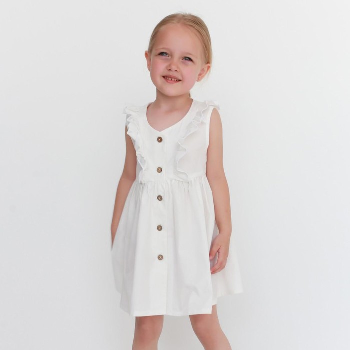 

Платье детское на пуговицах KAFTAN, р. 30 (98-104), белый, Summer cotton KAFTAN KIDS