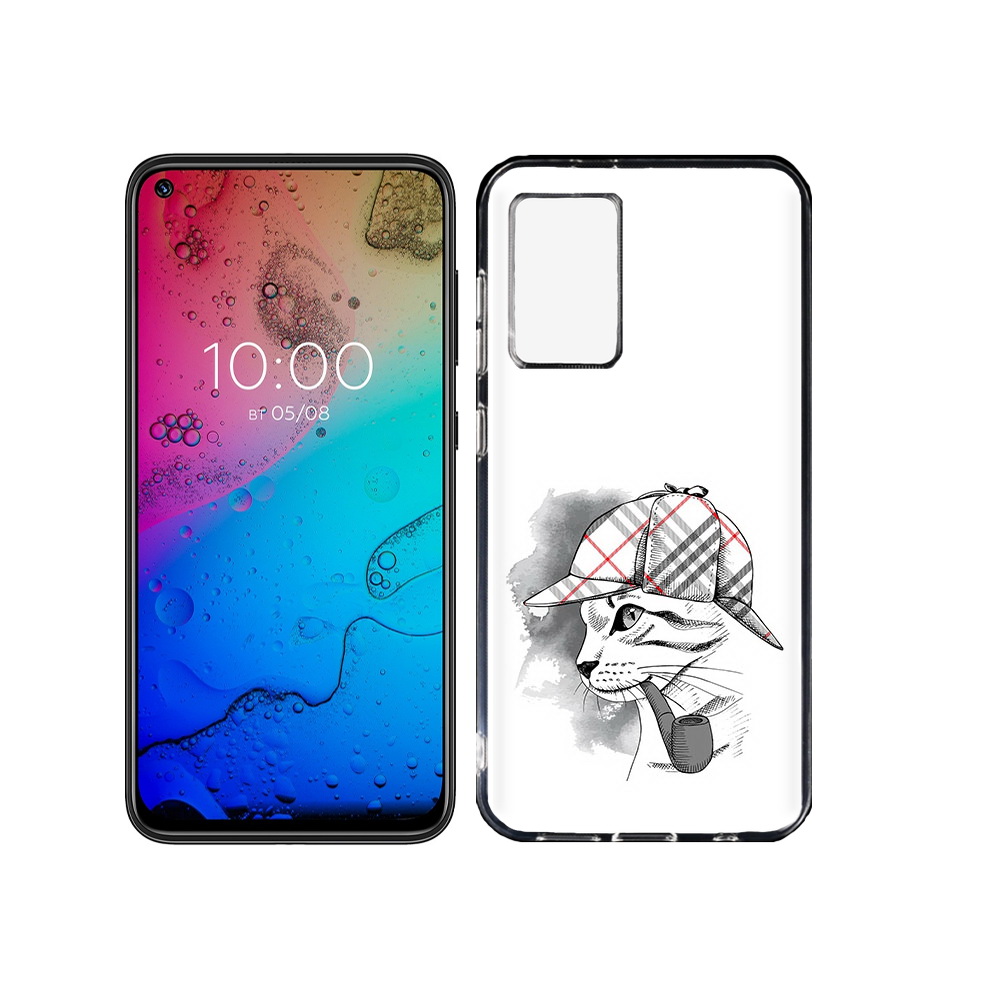 Чехол MyPads Tocco для BQ Aurora кошка с трубкой