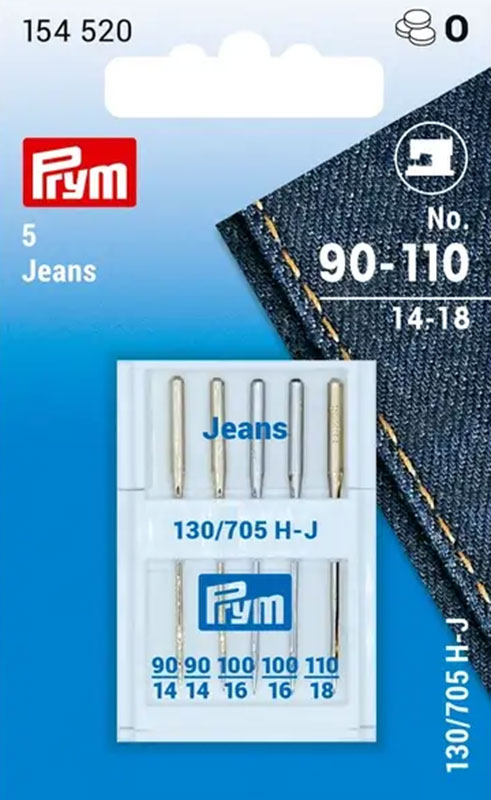 Иглы для швейных машин с плоской колбой 130/705 H-J, джинс № 90-110, сталь, Prym, 154520 аппликация бетономешалка prym